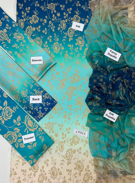 Maria B Silk Collection 2026 – 3-Piece Unstitched Suit