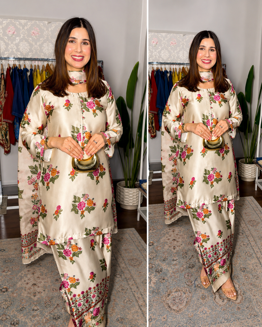 Maria B Silk Collection 2026 – 3-Piece Unstitched Suit
