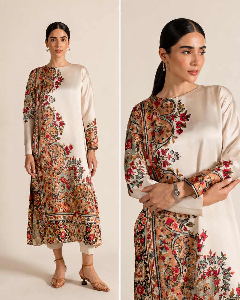 Maria B Silk Collection 2026 – 3-Piece Unstitched Suit