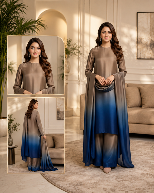 Maria B Silk Collection 2026 – 3-Piece Unstitched Suit