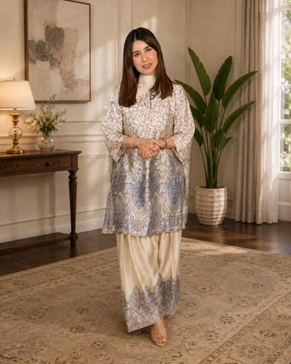 Maria B Silk Collection 2026 – 3-Piece Unstitched Suit