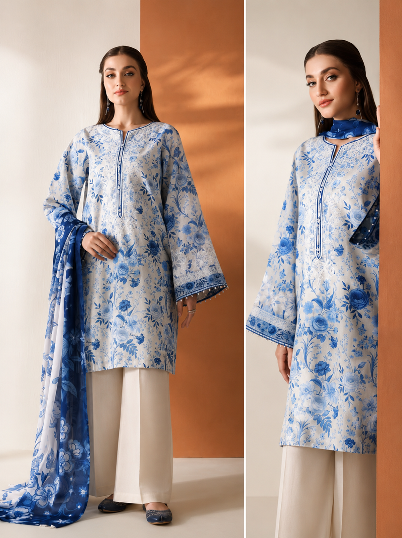 Maria B Linen Collection 2026 – Premium 3PC Unstitched Suit