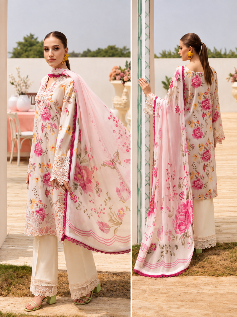 Maria B Linen Collection 2026 – Premium 3PC Unstitched Suit