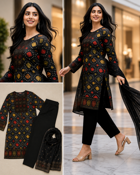 Maria B Linen Collection 2026 – Premium 3PC Unstitched Suit