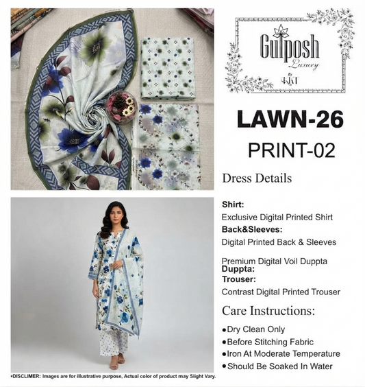 GULPOSH Premium Printed Lawn Collection