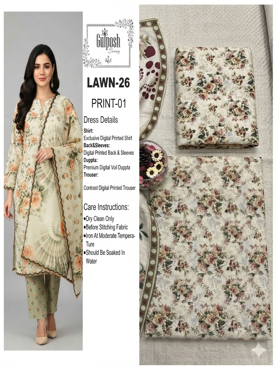 GULPOSH Premium Printed Lawn Collection