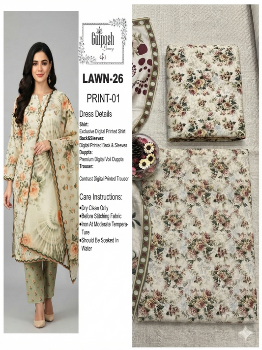 GULPOSH Premium Printed Lawn Collection