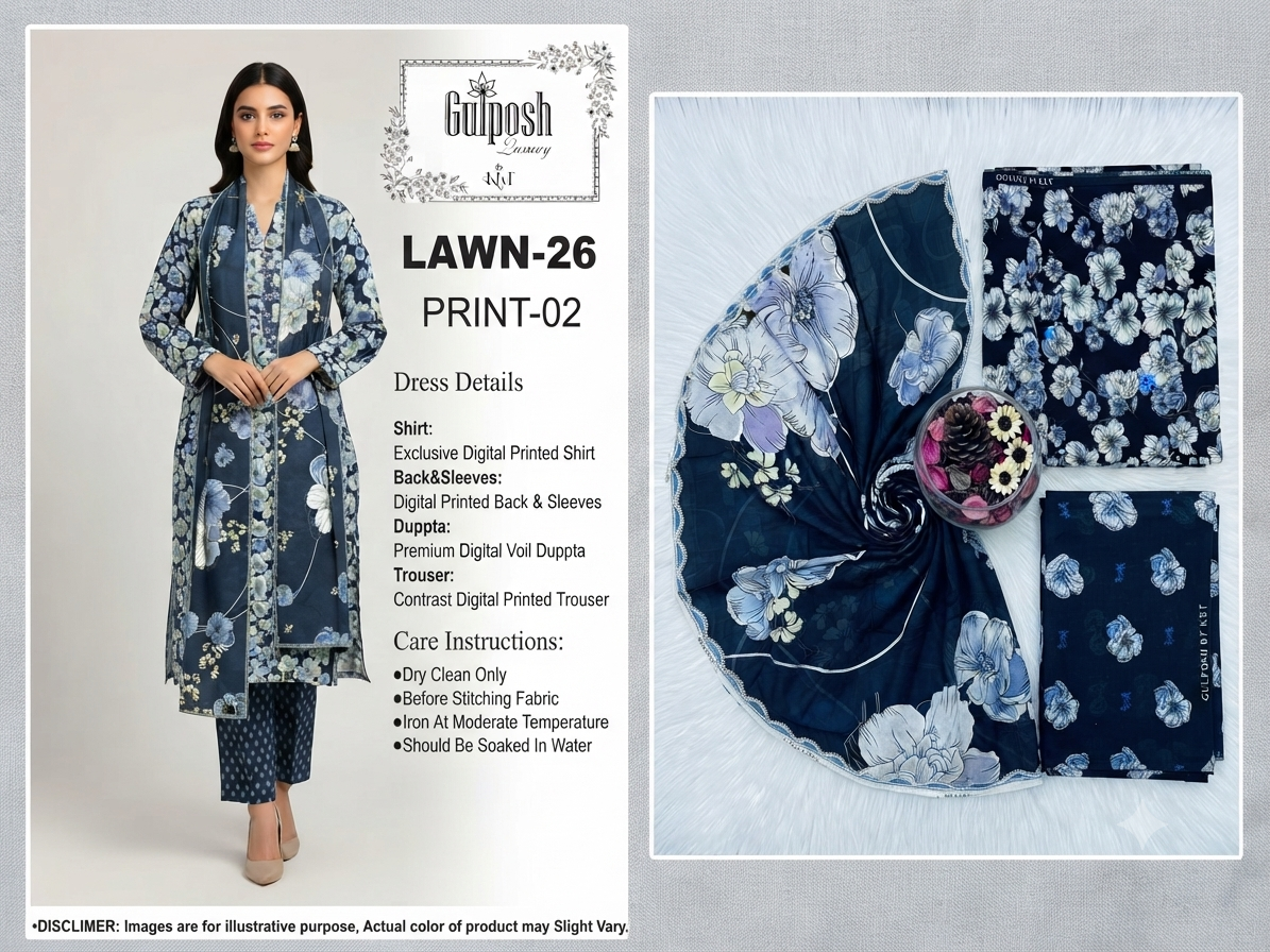 GULPOSH Premium Printed Lawn Collection