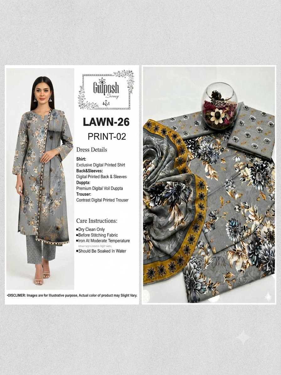 GULPOSH Premium Printed Lawn Collection