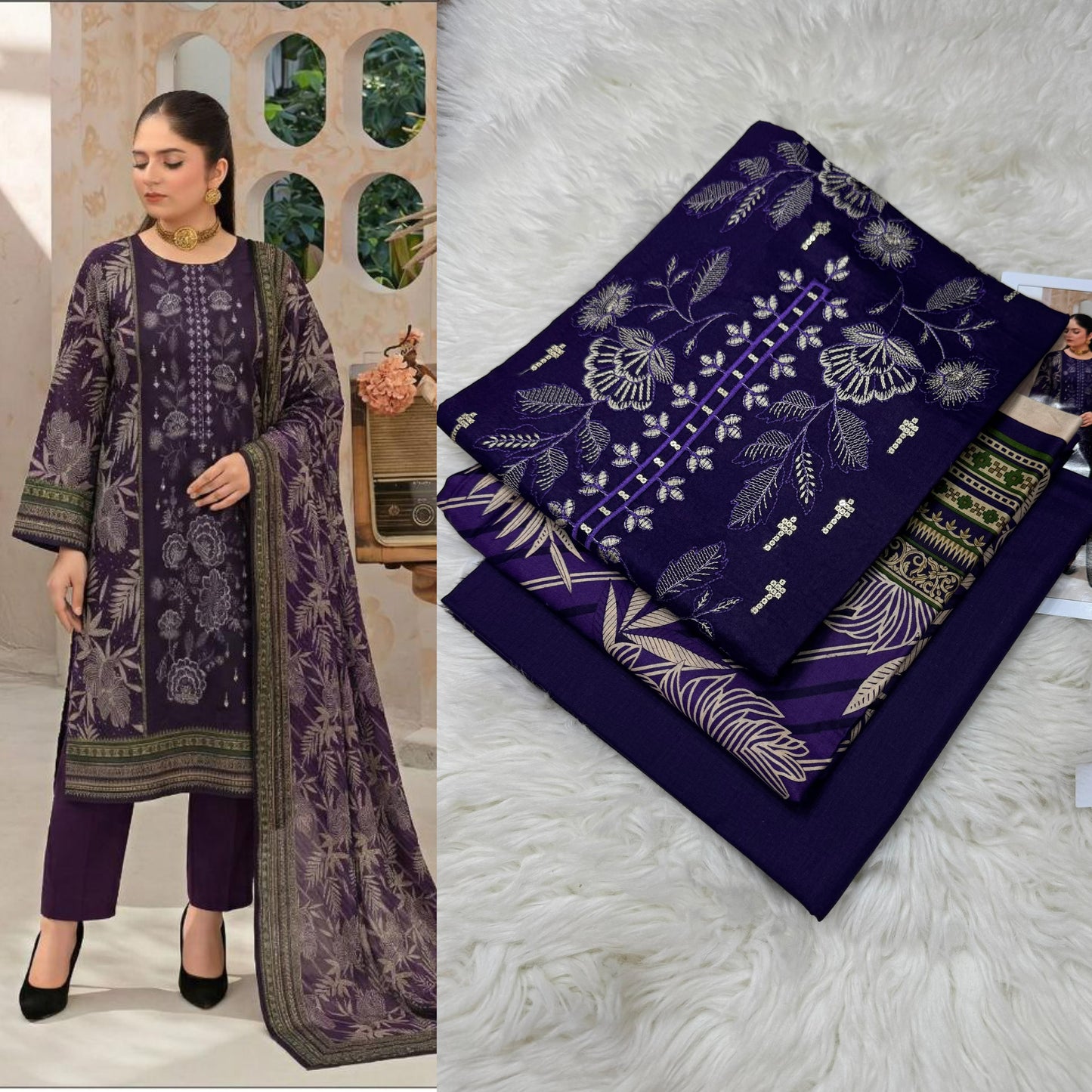 Premium Embroidered Lawn Suit with Lawn Dupatta