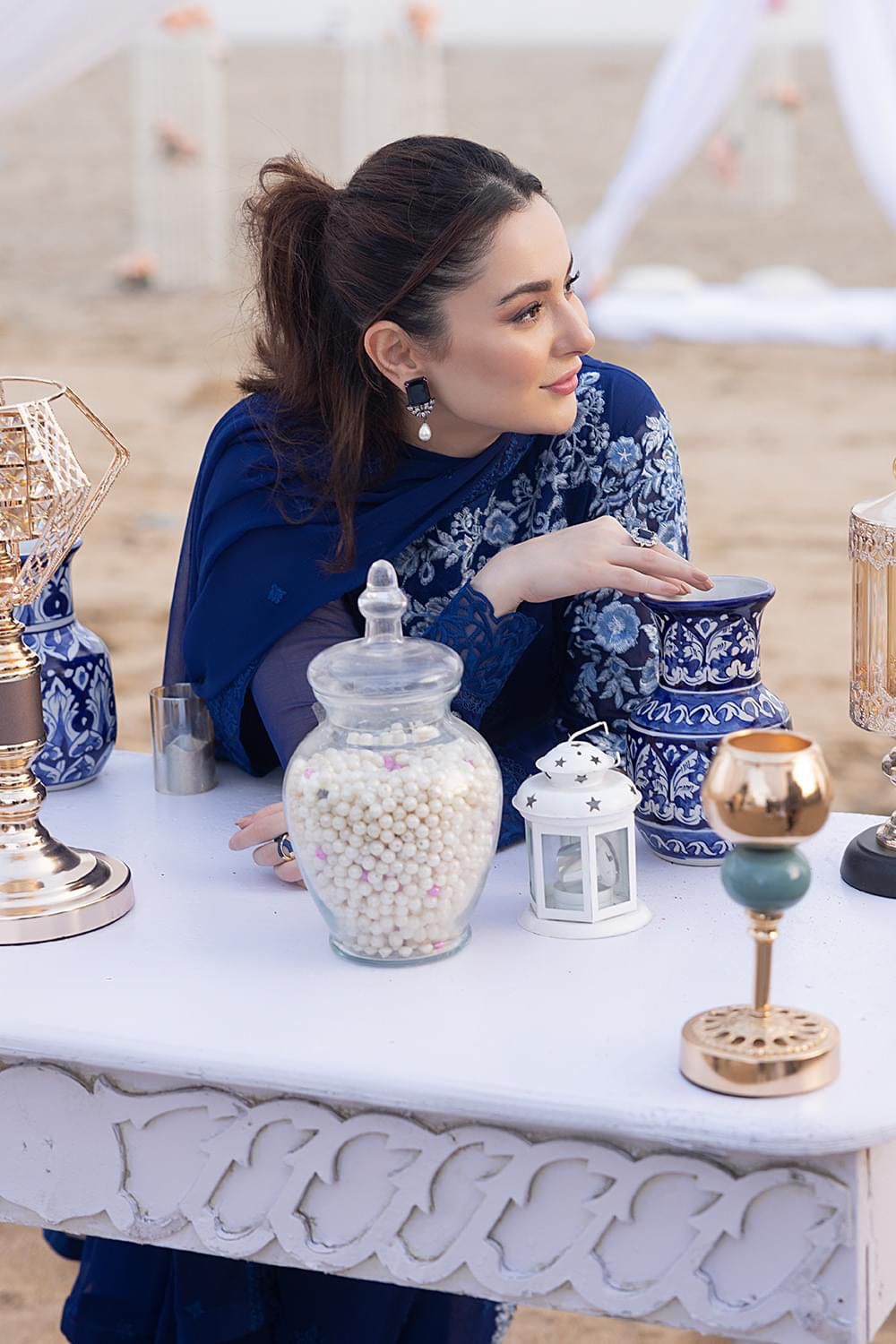 AZURE Premium Chiffon Unstitched – 3 Piece Suit