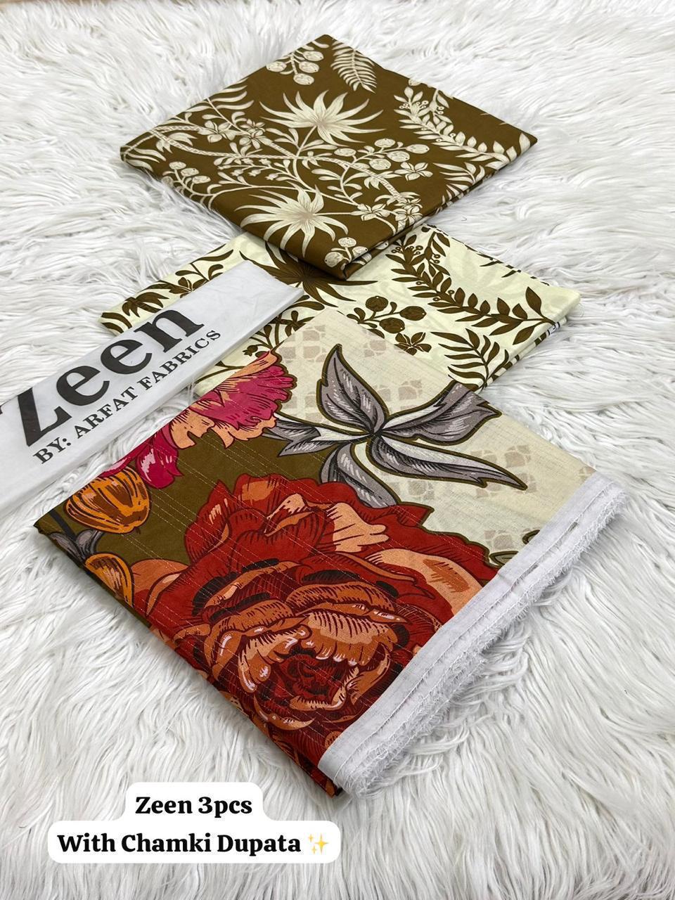 Zeen Chamki Lawn 3 Piece Unstitched Collection