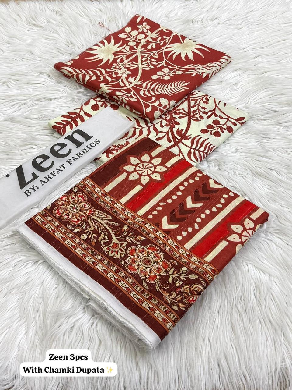 Zeen Chamki Lawn 3 Piece Unstitched Collection