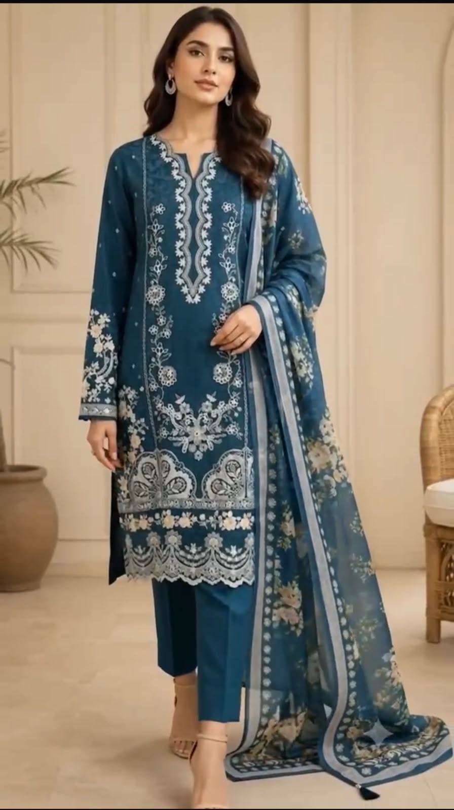 Aneela Fancy Collection 2026 – 3 Piece Unstitched Viscose Suit