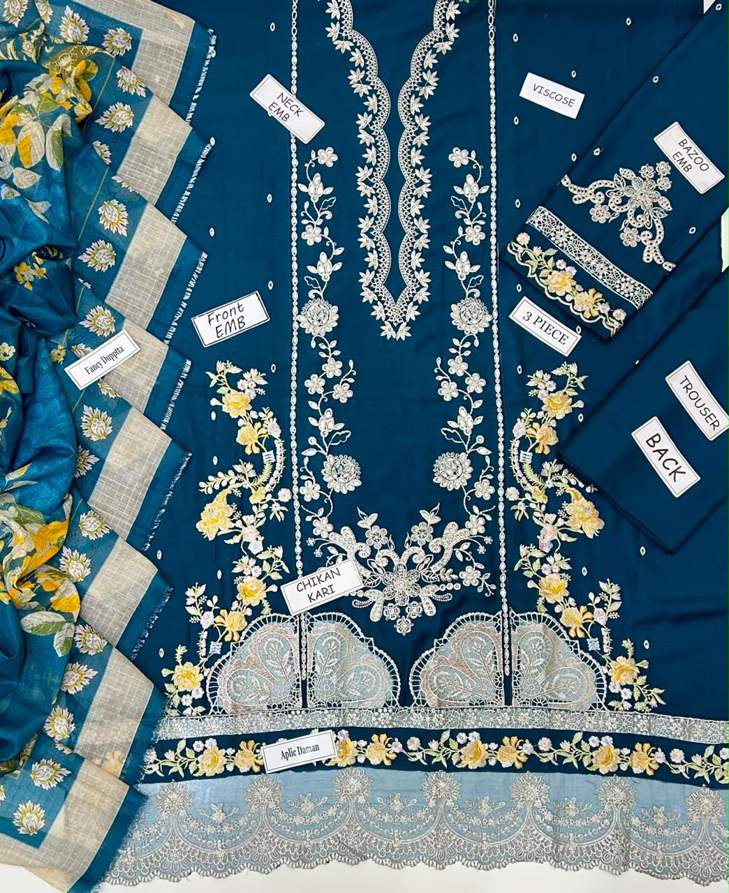 Aneela Fancy Collection 2026 – 3 Piece Unstitched Viscose Suit