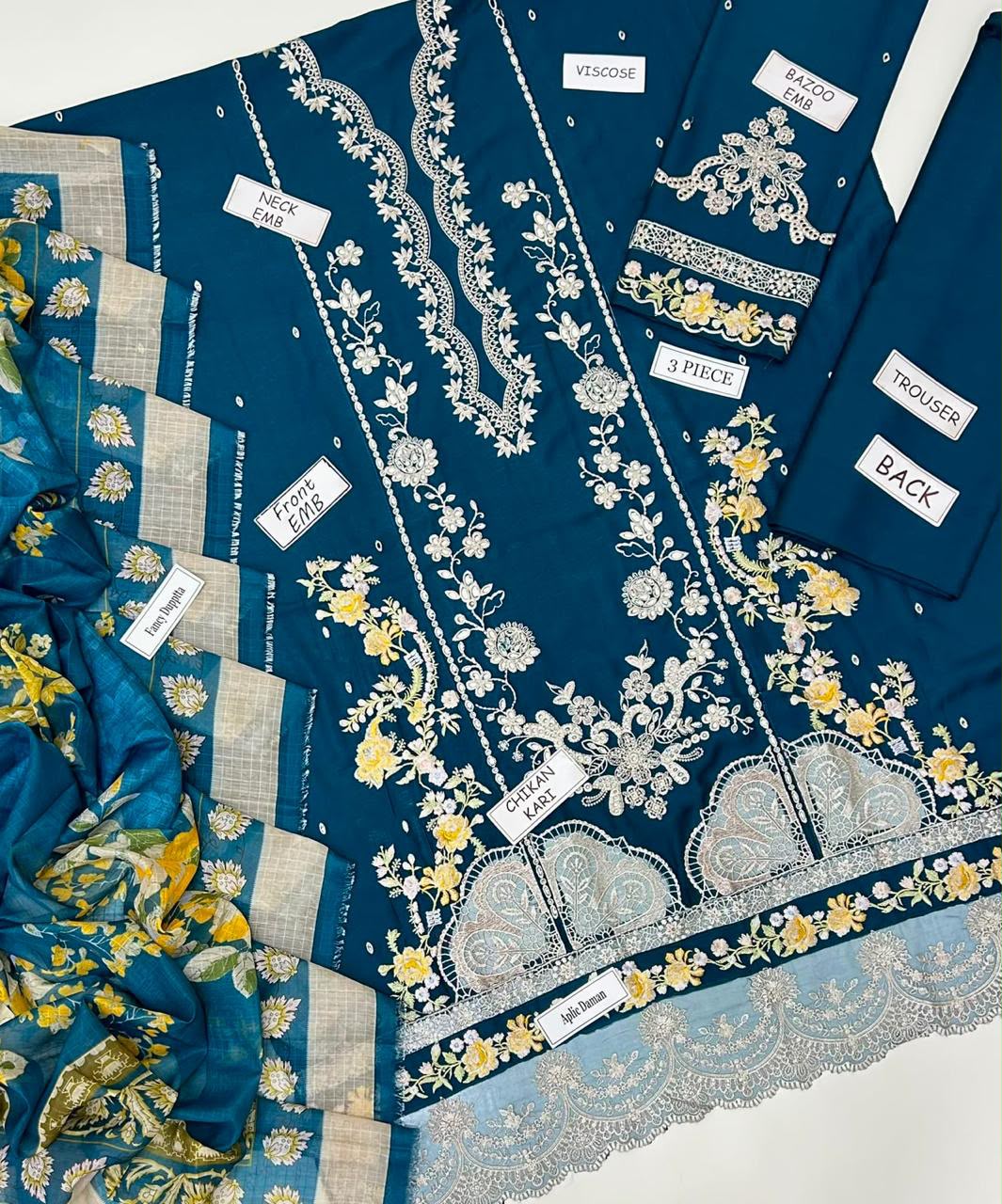 Aneela Fancy Collection 2026 – 3 Piece Unstitched Viscose Suit