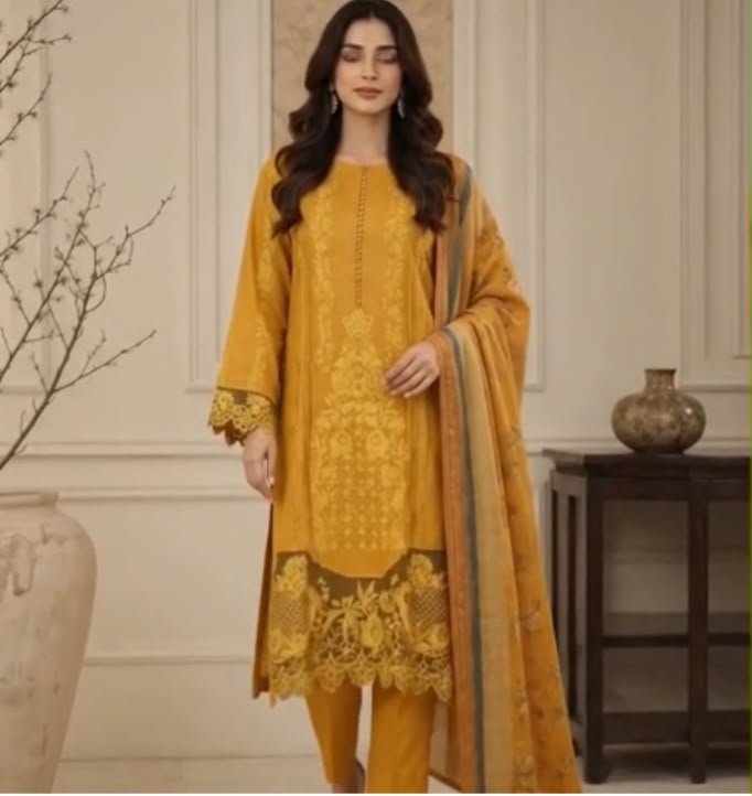 Aneela Fancy Collection 2026 – 3 Piece Unstitched Viscose Suit