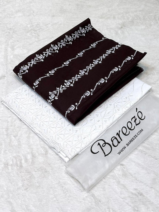 BAREEZE Embroidered Cotton Lawn 2-Piece