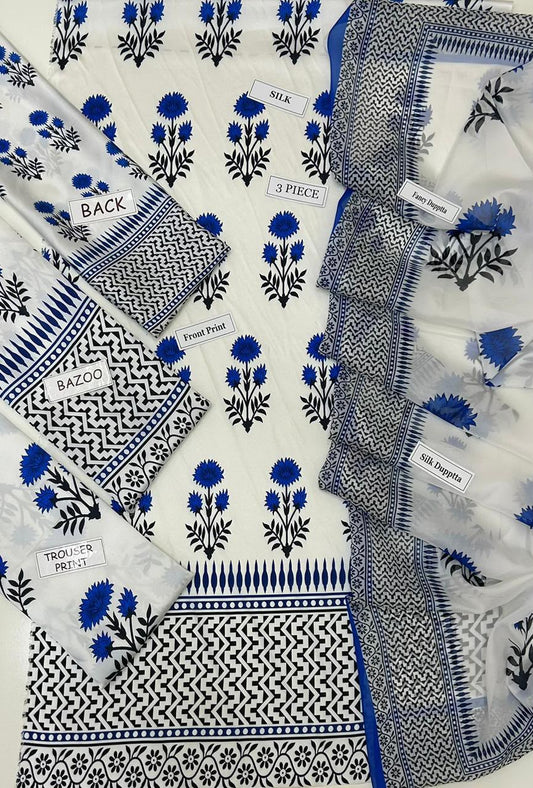 Maria B Silk Collection 2026 – 3-Piece Unstitched Suit