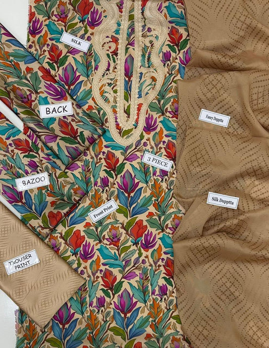 Maria B Silk Collection 2026 – 3-Piece Unstitched Suit