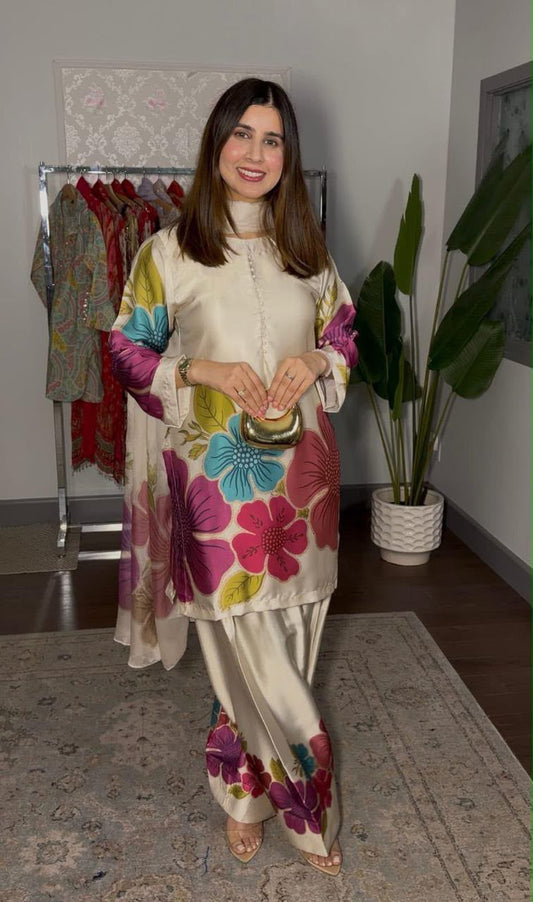 Maria B Silk Collection 2026 – 3-Piece Unstitched Suit