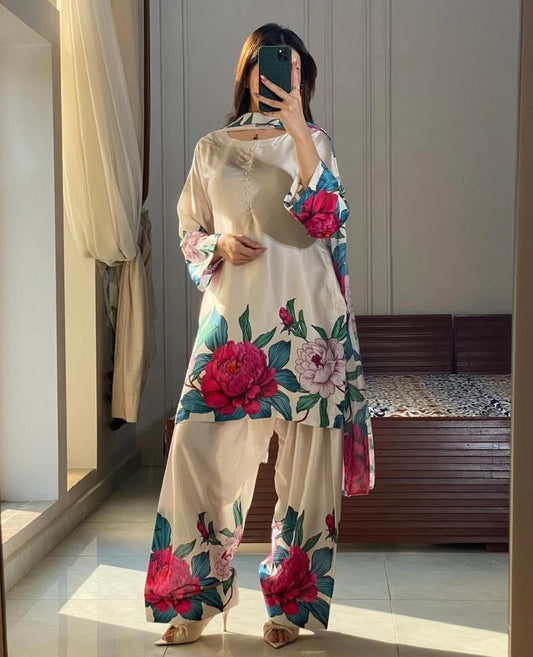 Maria B Silk Collection 2026 – 3-Piece Unstitched Suit