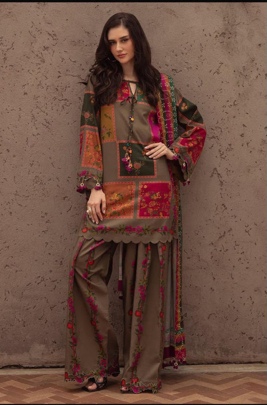 Maria B Silk Collection 2026 – 3-Piece Unstitched Suit