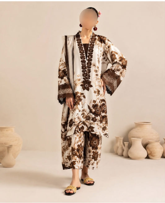 Maria B Silk Collection 2026 – 3-Piece Unstitched Suit