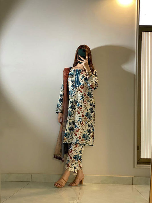 Maria B Silk Collection 2026 – 3-Piece Unstitched Suit