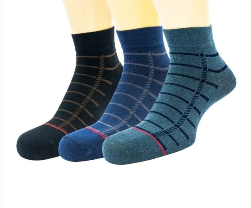 Premium Cotton Socks Pakistan - Formal Dress & Casual Ankle Socks Pack of 3
