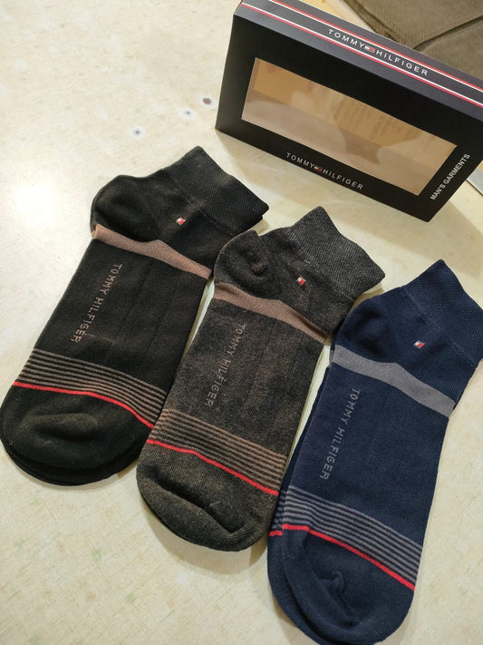 Premium Cotton Socks Pakistan - Formal Dress & Casual Ankle Socks Pack of 3